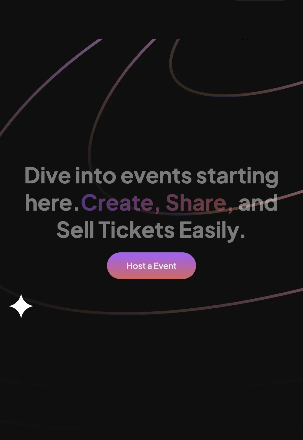RSVP public homepage on mobile